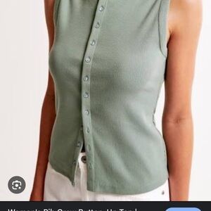 Abercrombie & Fitch Sage Sleeveless Button-Down Shirt